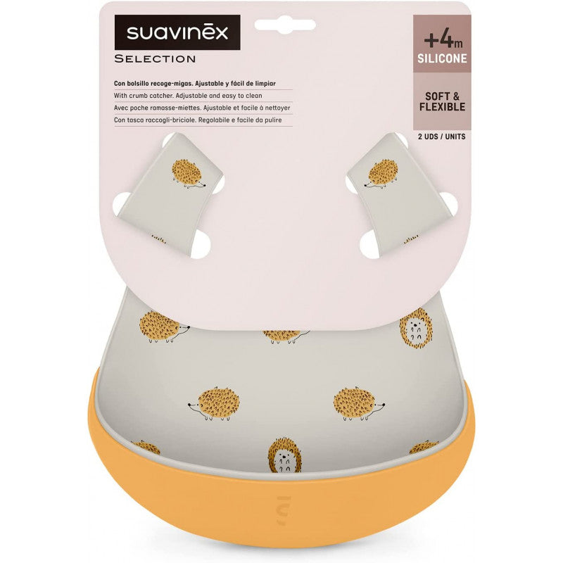 Suavinex - Pack de 2 Baberos de Silicona - Mango