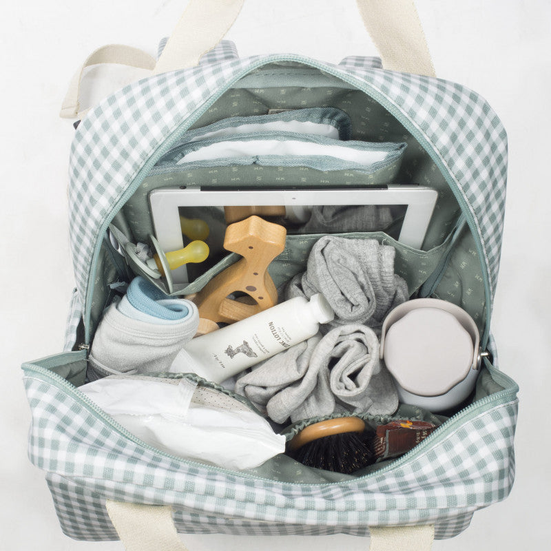 Mochila Silla de Paseo I Love Vichy Verde
