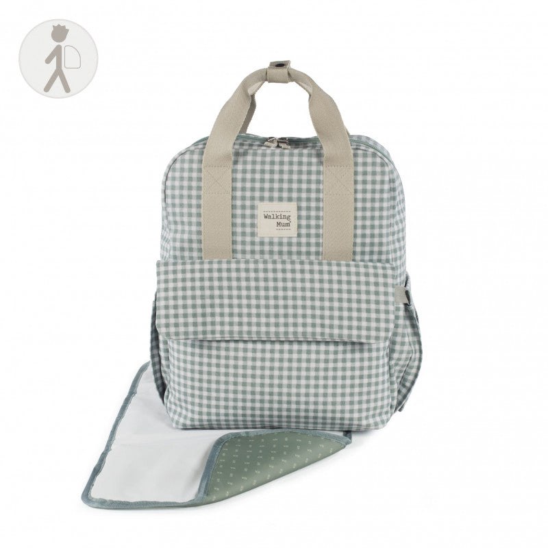 Mochila Silla de Paseo I Love Vichy Verde