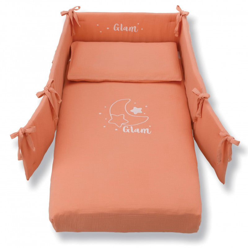 Set Glammy en Muselina de Algodón Coral