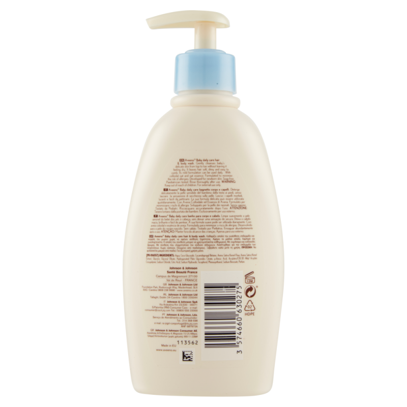 Gel de baño y champú Baby Daily Care Aveeno 300 ml