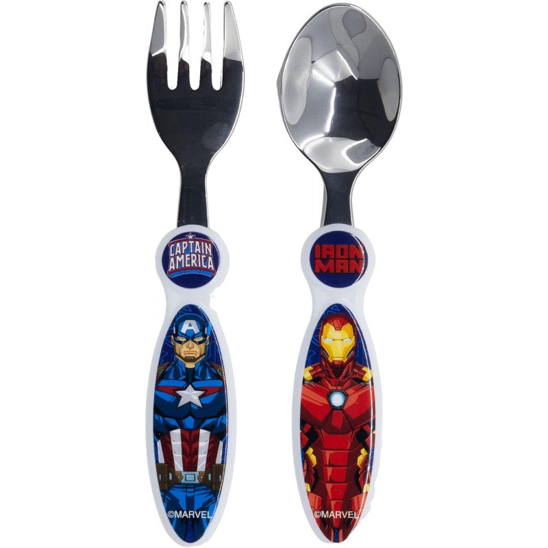 Set de 2 cubiertos de acero de Avengers