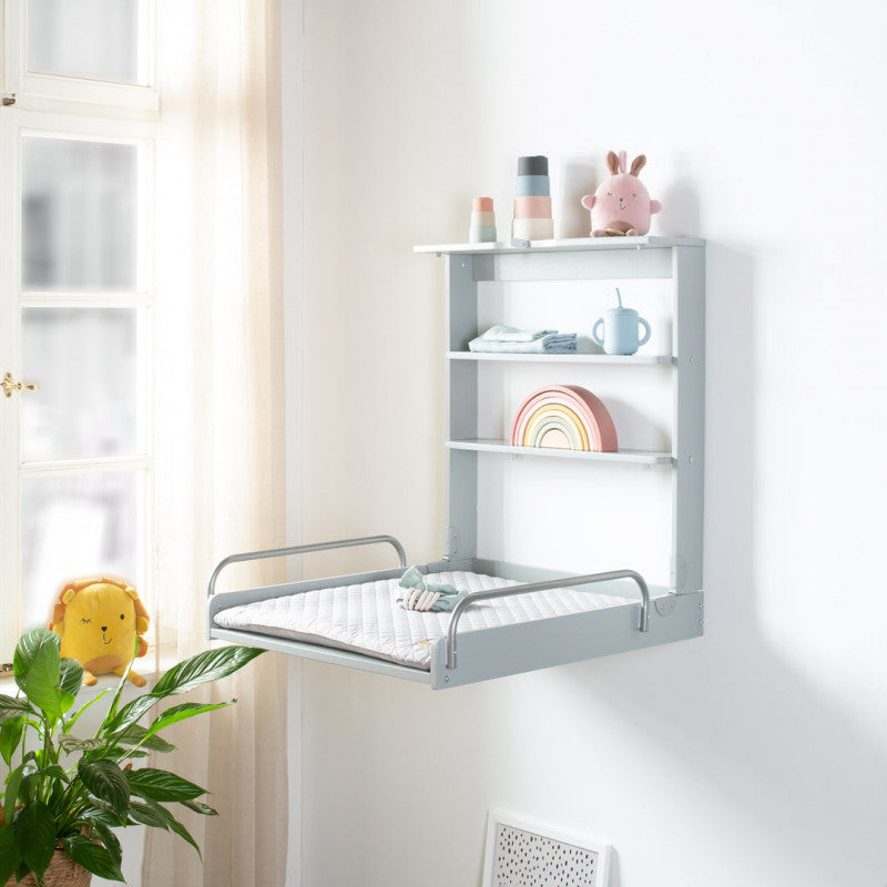 Cambiador de pared con colchoneta gris Roba Style
