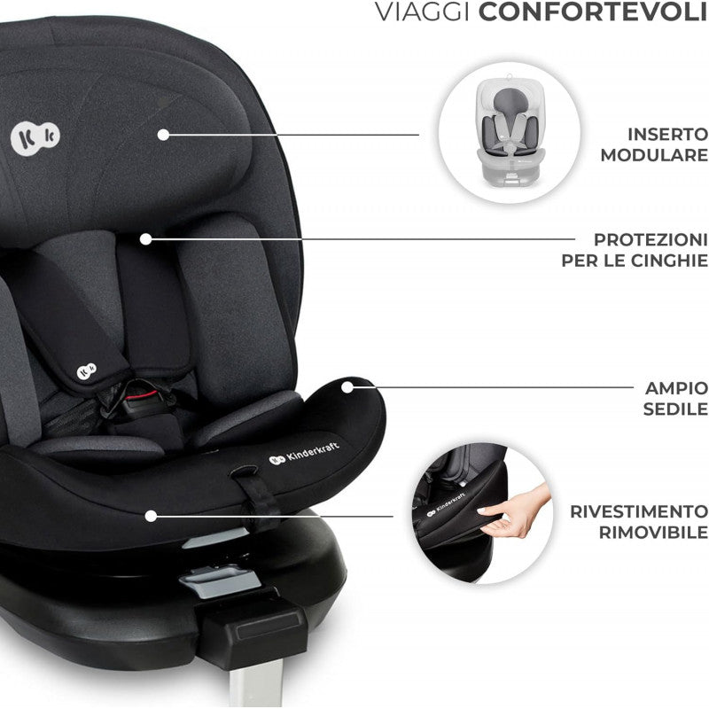 Silla de coche I-360 i-Size negra 40-150 cm