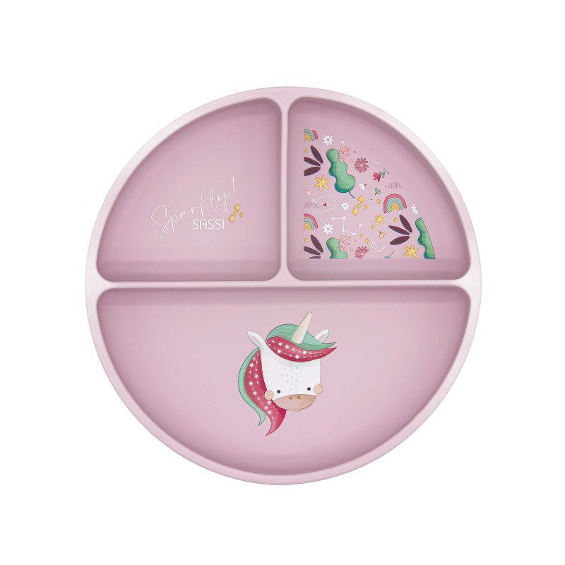 Plato con ventosa de silicona Unicornio Sparkly