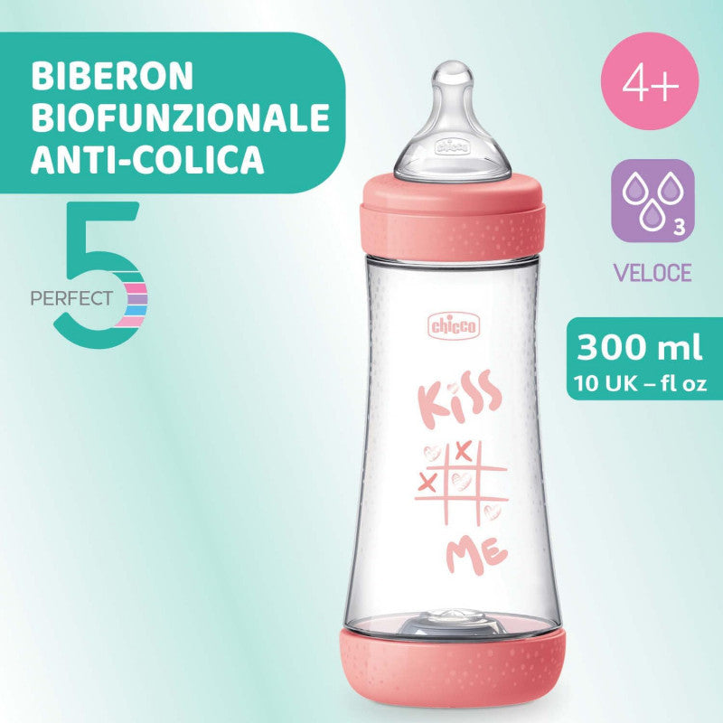 Biberón Chicco Perfect 5 - 300 ml - Rosa Kiss Me