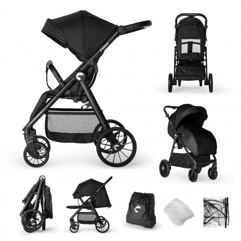 Sjolejon Kidnort - Cochecito Cómodo Black