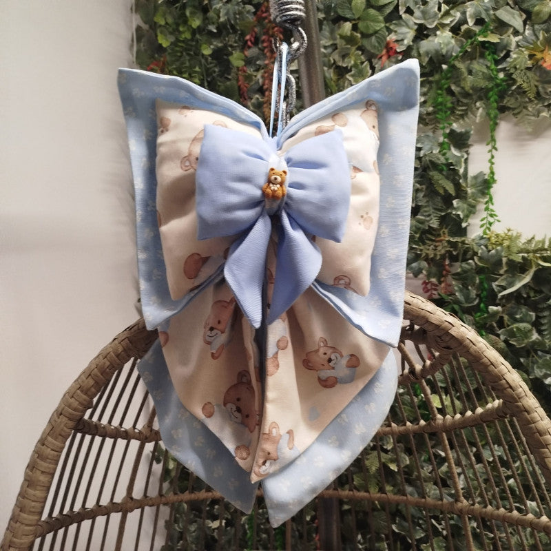 Lazos de nacimiento artesanales - Oso azul