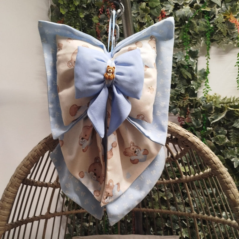 Lazos de nacimiento artesanales - Oso azul