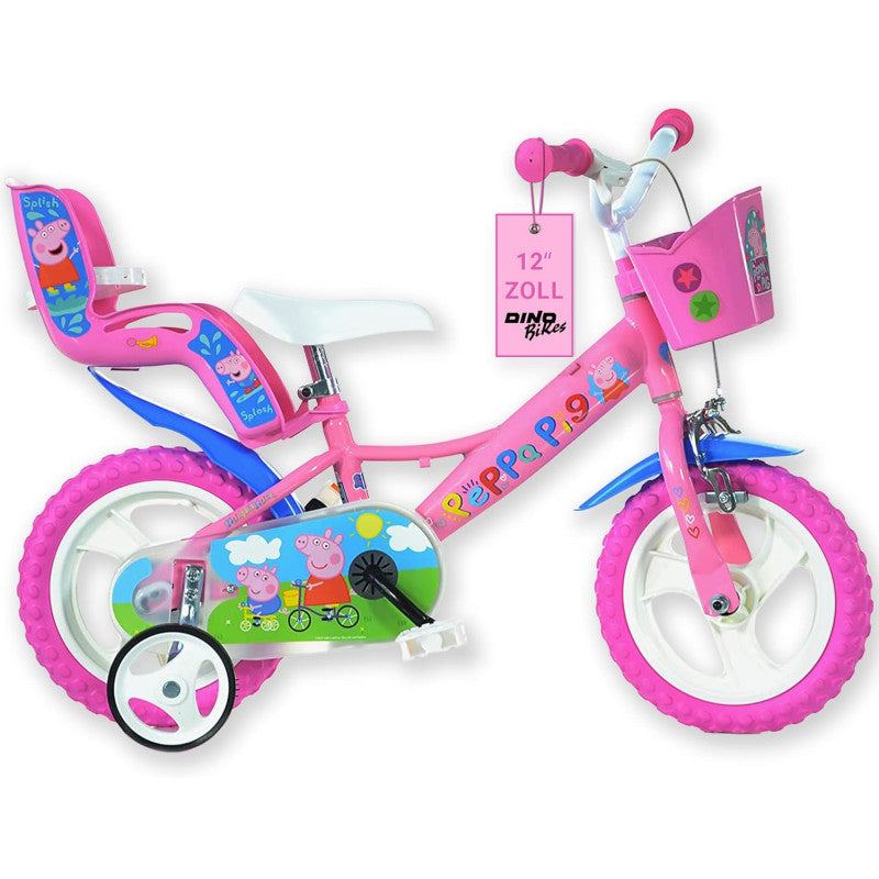 Bicicleta Peppa Pig 12";";La Bicicleta Rapunzel es la bicicleta en colores rosa/violeta con el personaje de Rapunzel, disponible en tres tamaños diferentes: 14" y 16" a elegir."