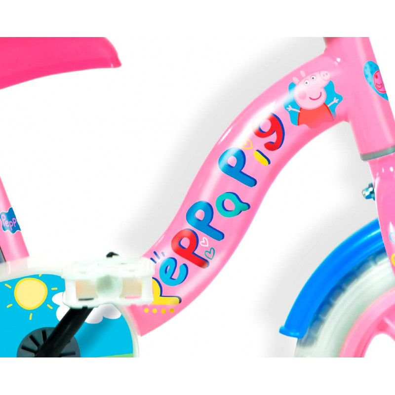 Bicicleta Peppa Pig 10"";"La Bicicleta Rapunzel es la bicicleta en colores rosa/morado con el personaje de Rapunzel, disponible en tres tamaños diferentes: 14" y 16" a elegir."