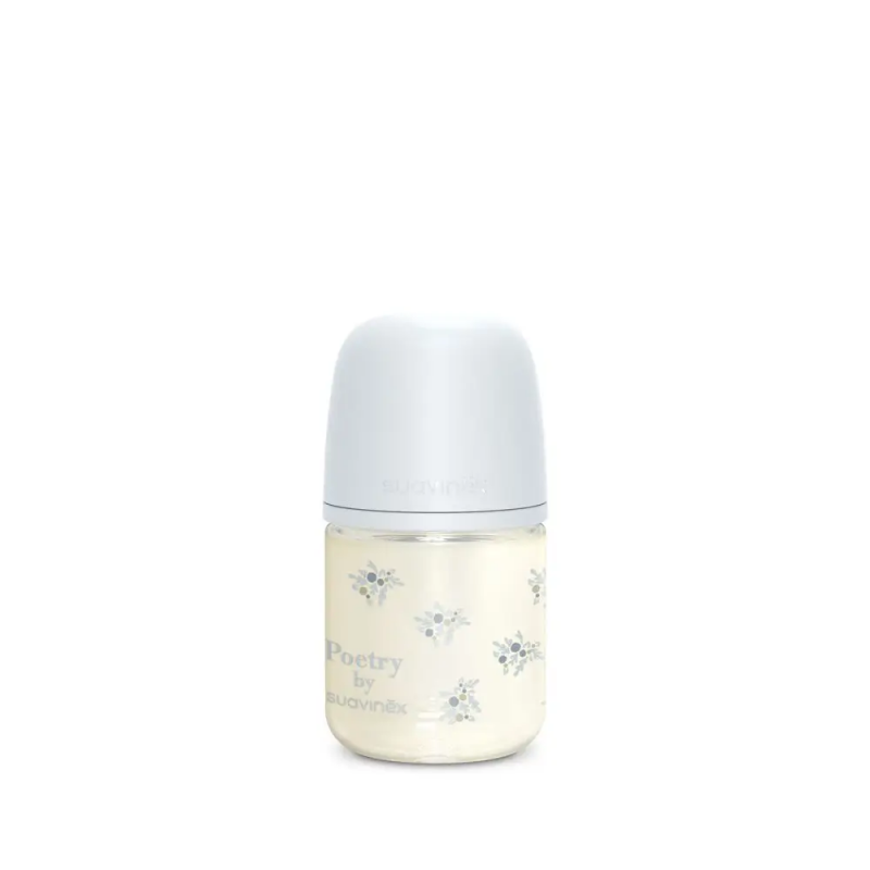 Biberón Cristal Poetry Suavinex 120ML Azul