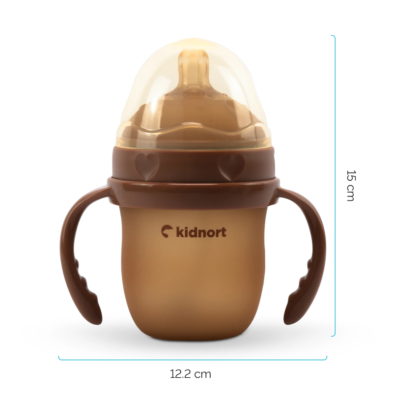 Biberón de silicona médica Eple 240 ml Marrón