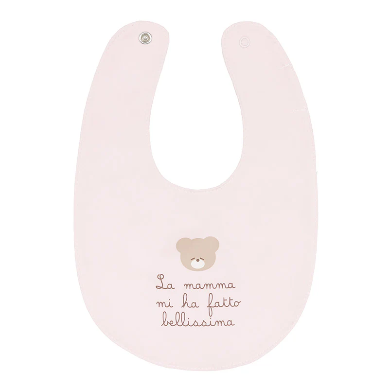 Babero Nanan rosa "Mamá me ha hecho preciosa"