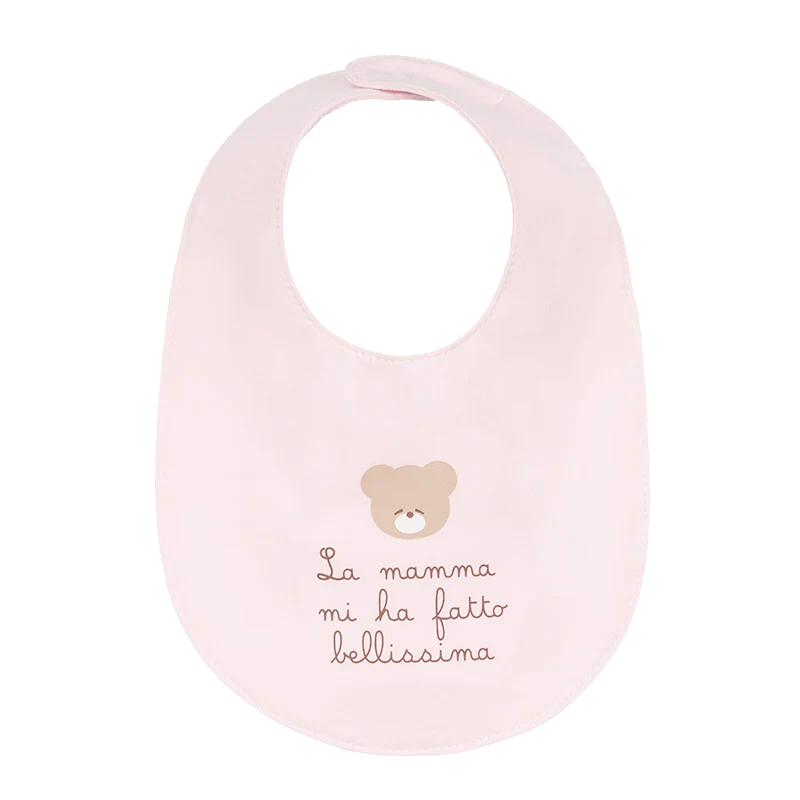 Babero Nanan rosa "Mamá me ha hecho preciosa"