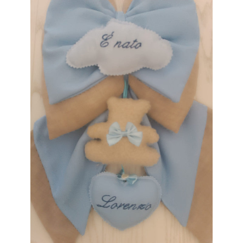 Lazo de nacimiento de peluche azul