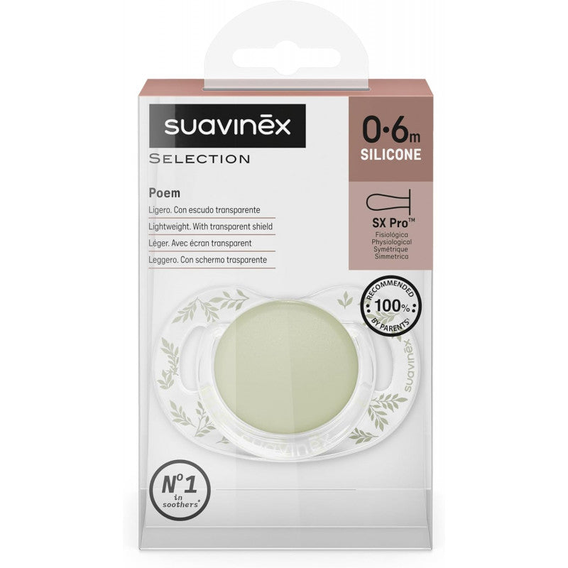 Suavinex Chupete para Bebés Poetry 0/6 Meses Verde