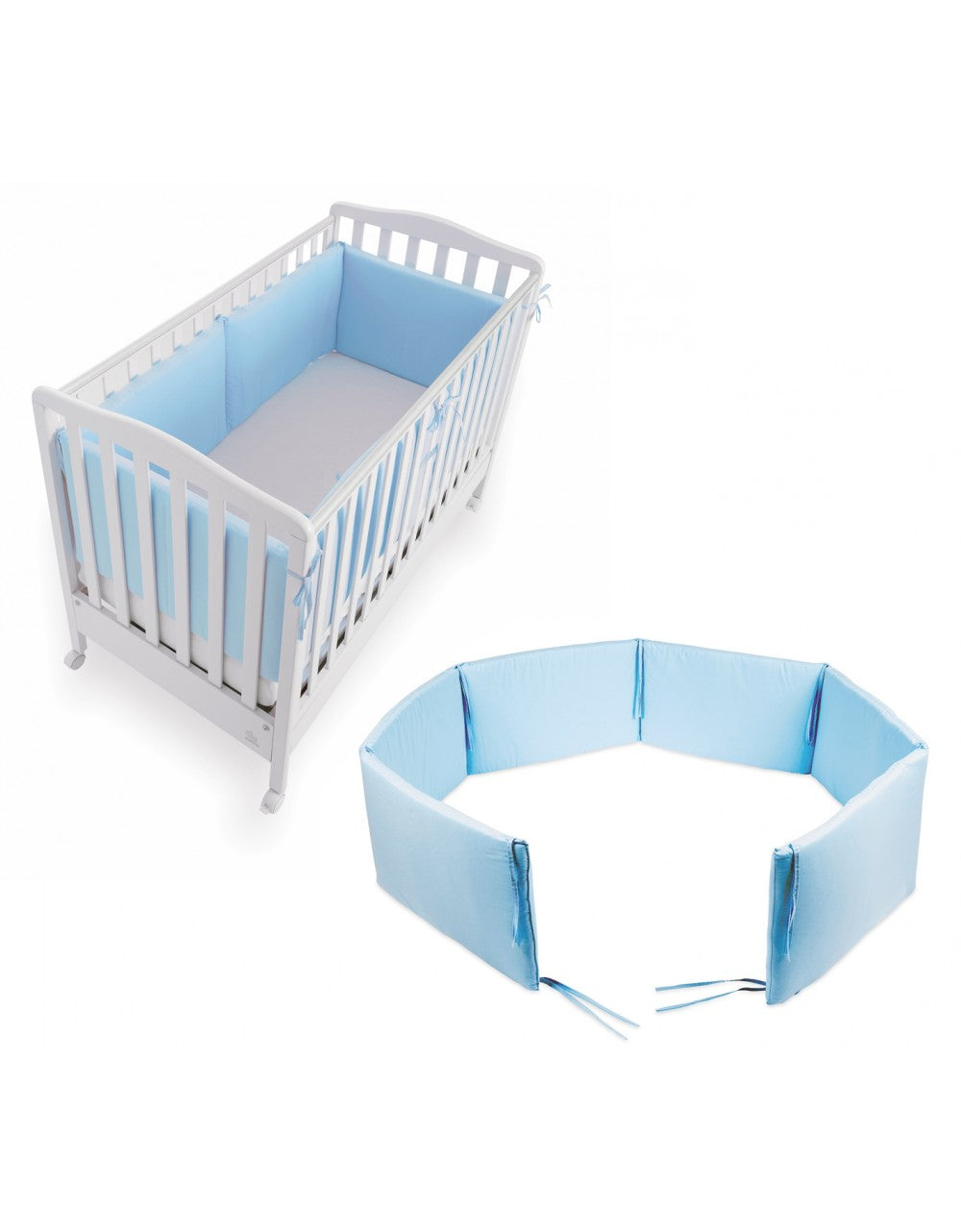 Protector de cuna azul