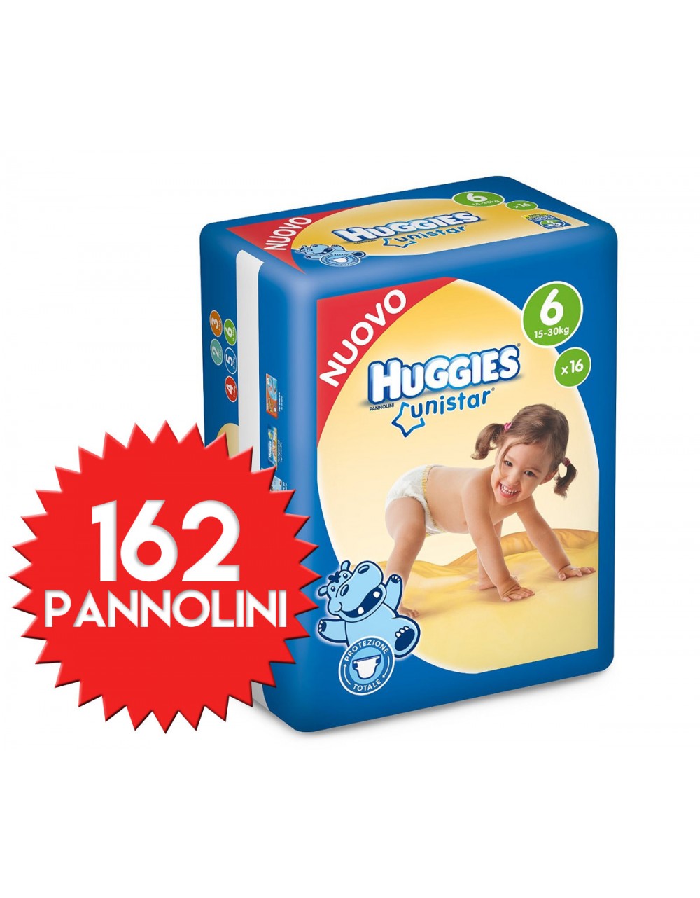 Pañales Huggies Unistar Talla 6 - 162 unidades