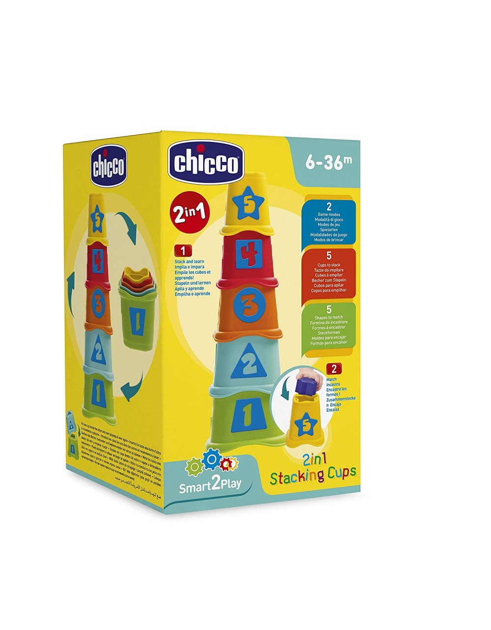 Juego Chicco 2 en 1 Vasos Apilables