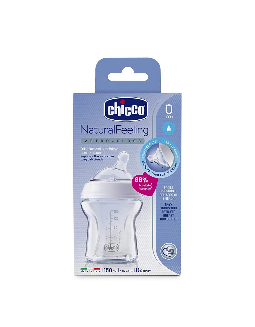 Biberón Chicco NaturalFeeling de cristal 150