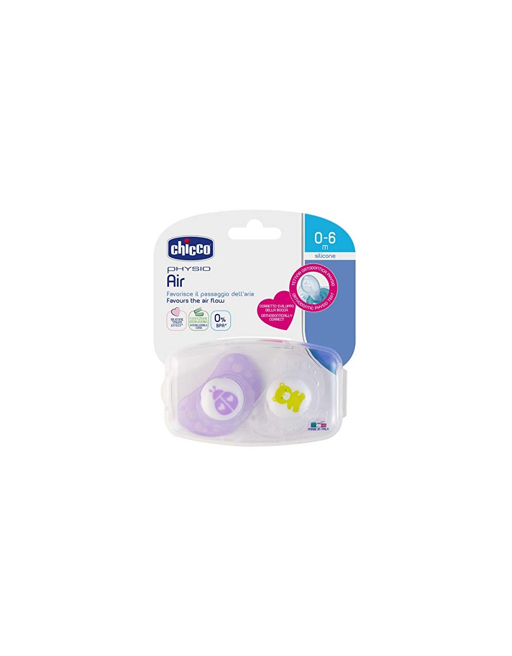 Chicco Physio Air Silicona 0-6 Mariquita