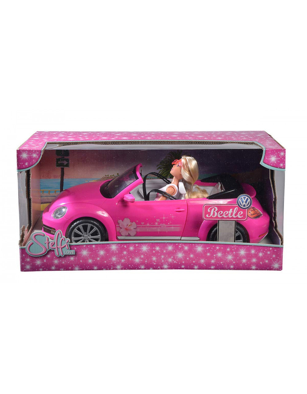 Steffi Love con coche descapotable