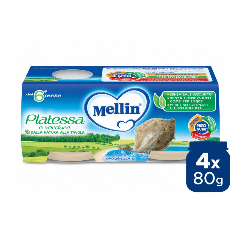 Homogeneizado de Platija Mellin - 4 x 80 g