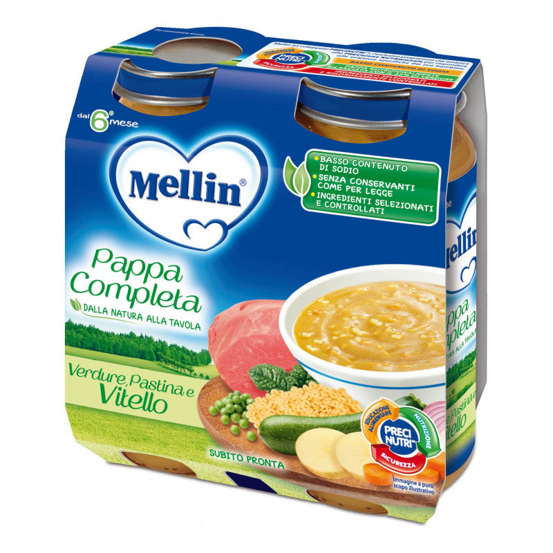 Papilla Completa Mellin - Verduras, Pasta y Ternera