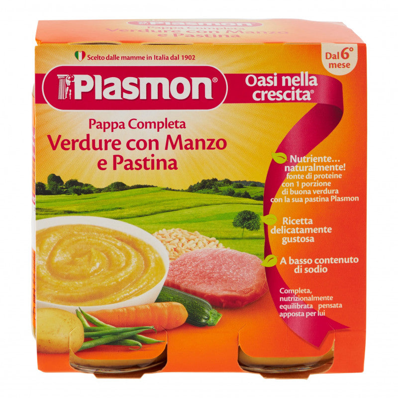 Papilla Completa Plasmon - Verduras con Carne de Vacuno y Pasta