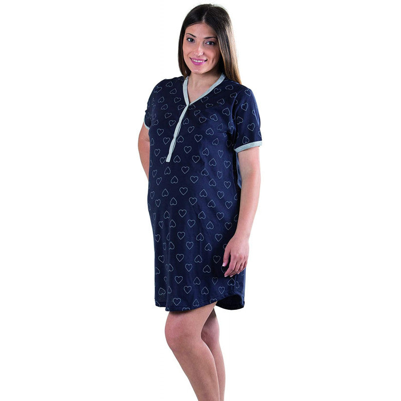 Camisón Azul de Corazones
