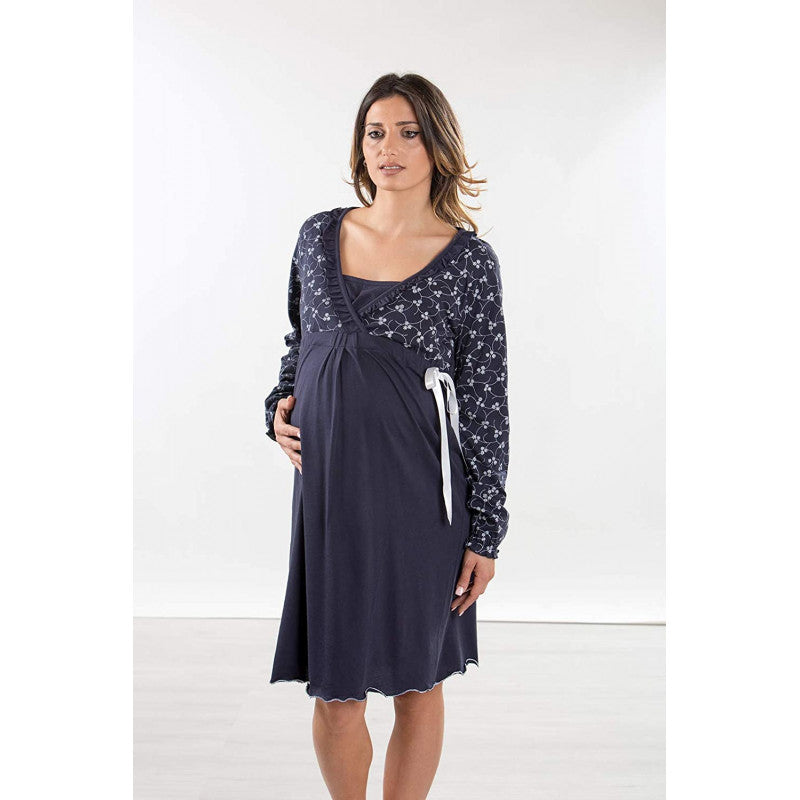 Camisón Estampado Floral Abierto por Delante - T4