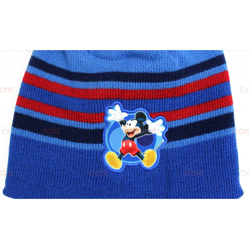Conjunto de bufanda, gorro y guantes de Mickey Mouse azul