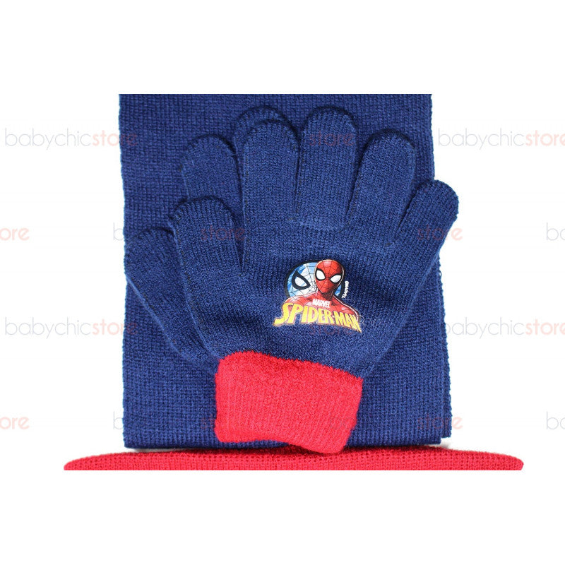 Conjunto de bufanda, gorro y guantes de Spiderman