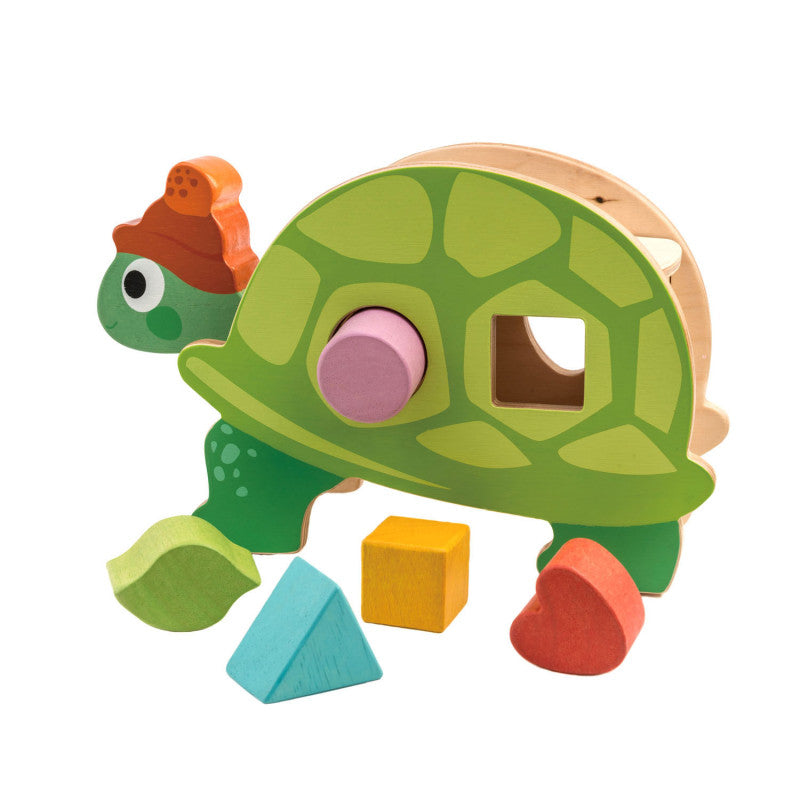 Tortuga de Madera con Bloques de Formas Geométricas