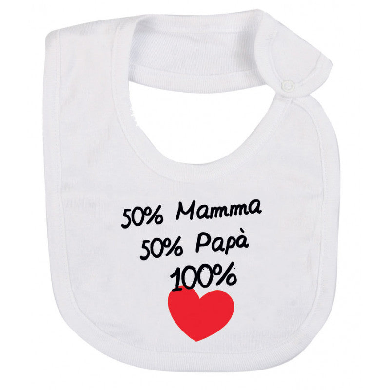 Babero de bebé 50% Mamá 50% Papá