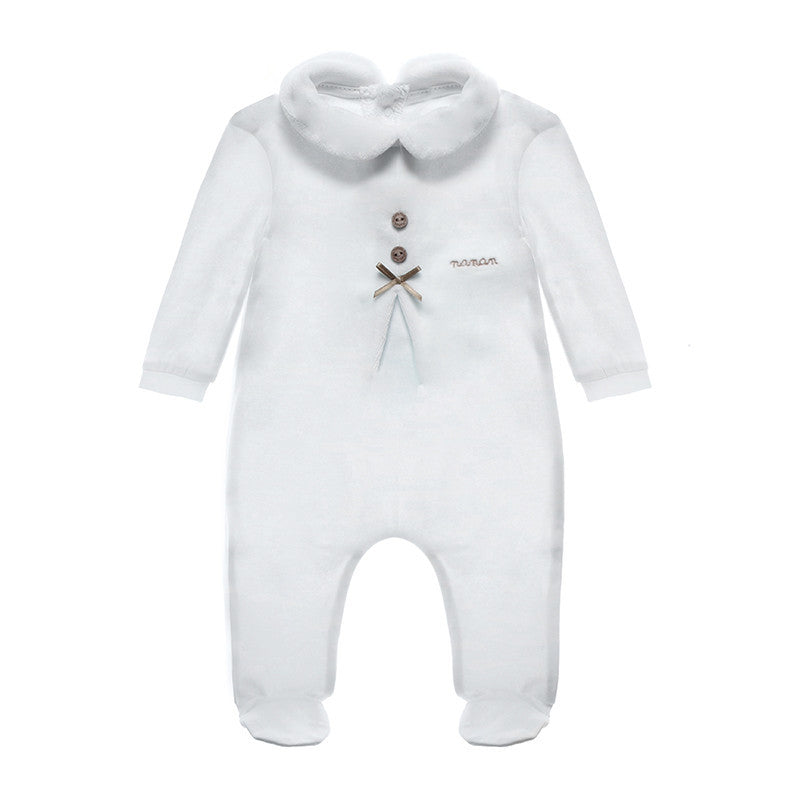 Pelele Blanco Corazón de Nata - 6 Meses
