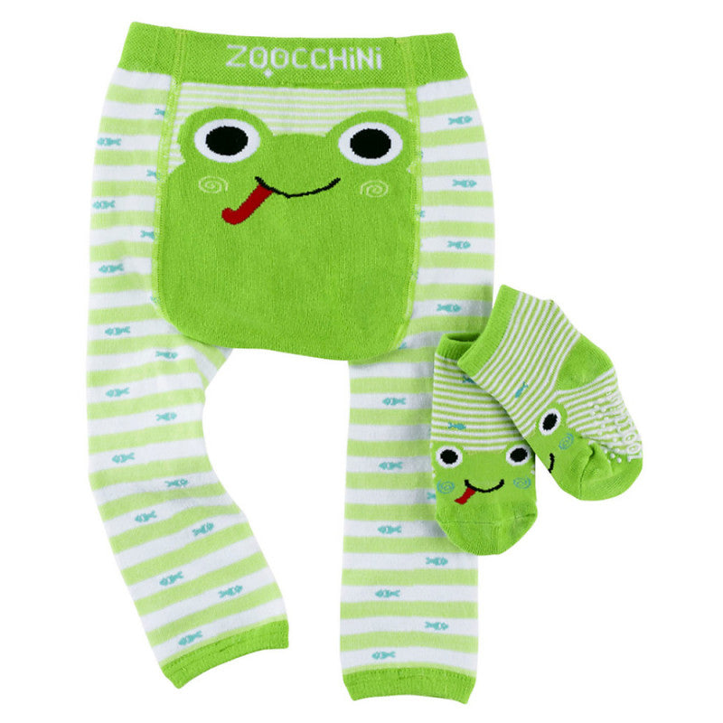 Set de Leggings y Calcetines Antideslizantes - Rana 12-18 Meses