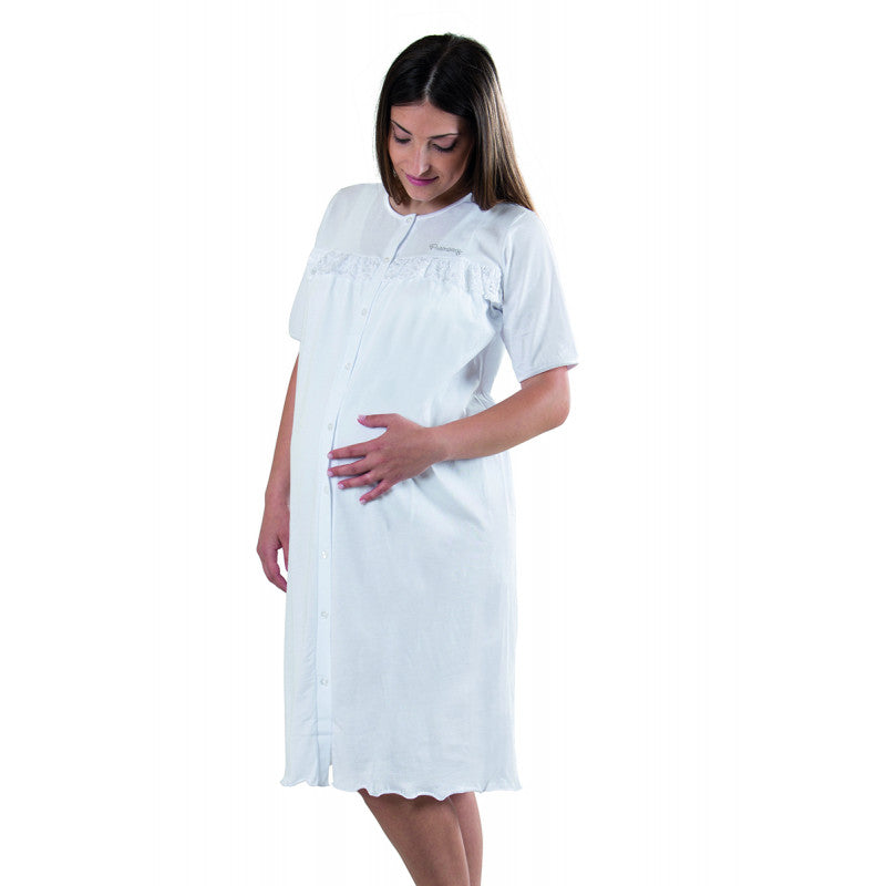 Camisón de Encaje Abierto por Delante - T6