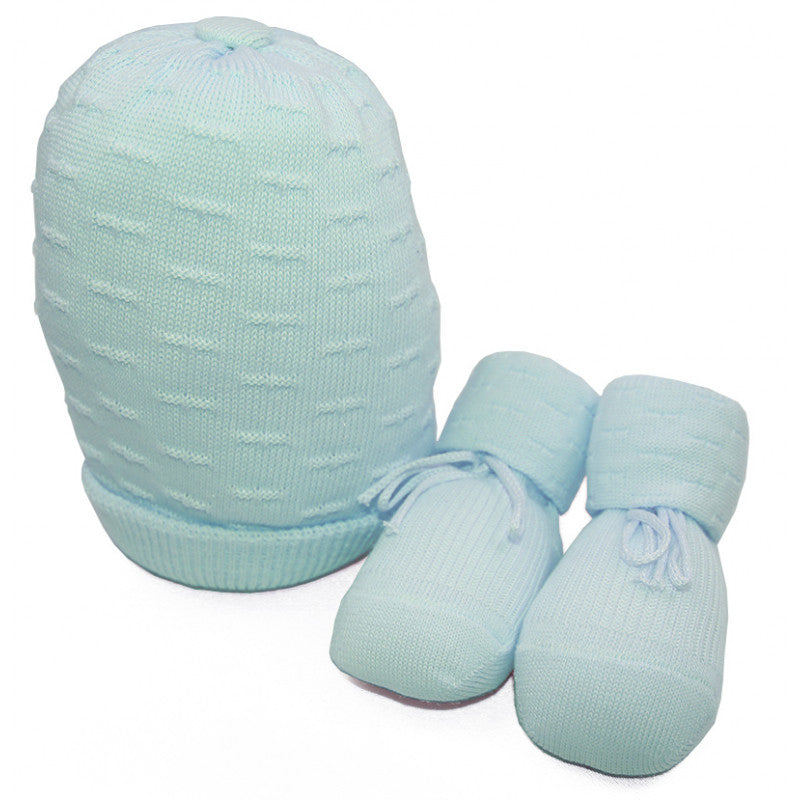 Gorro y Calcetines de Bebé Azul