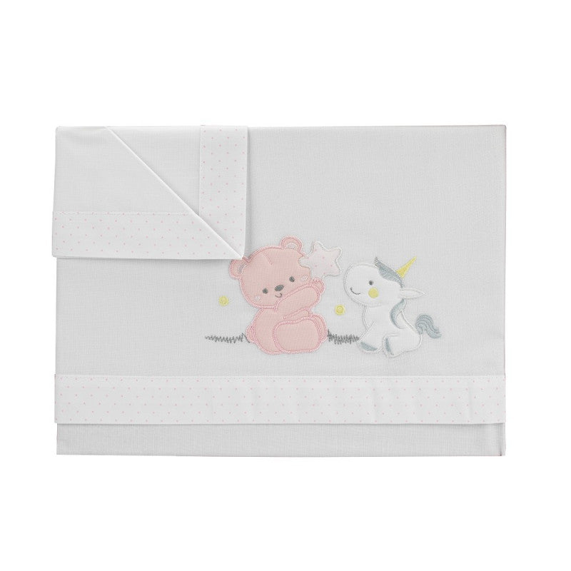 Juego de Sábanas para Cuna Unicornio - Rosa