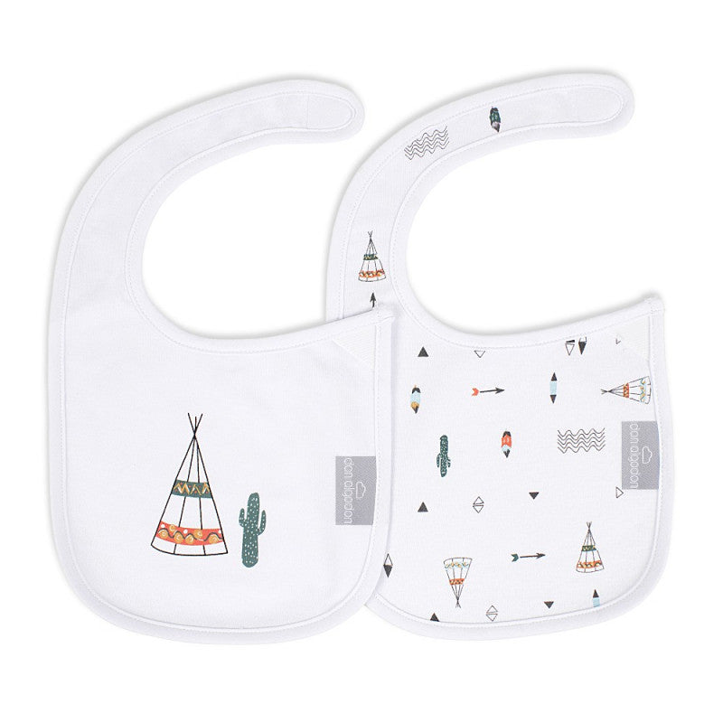 Set de 2 baberos Dakota con cierre de velcro - Blanco