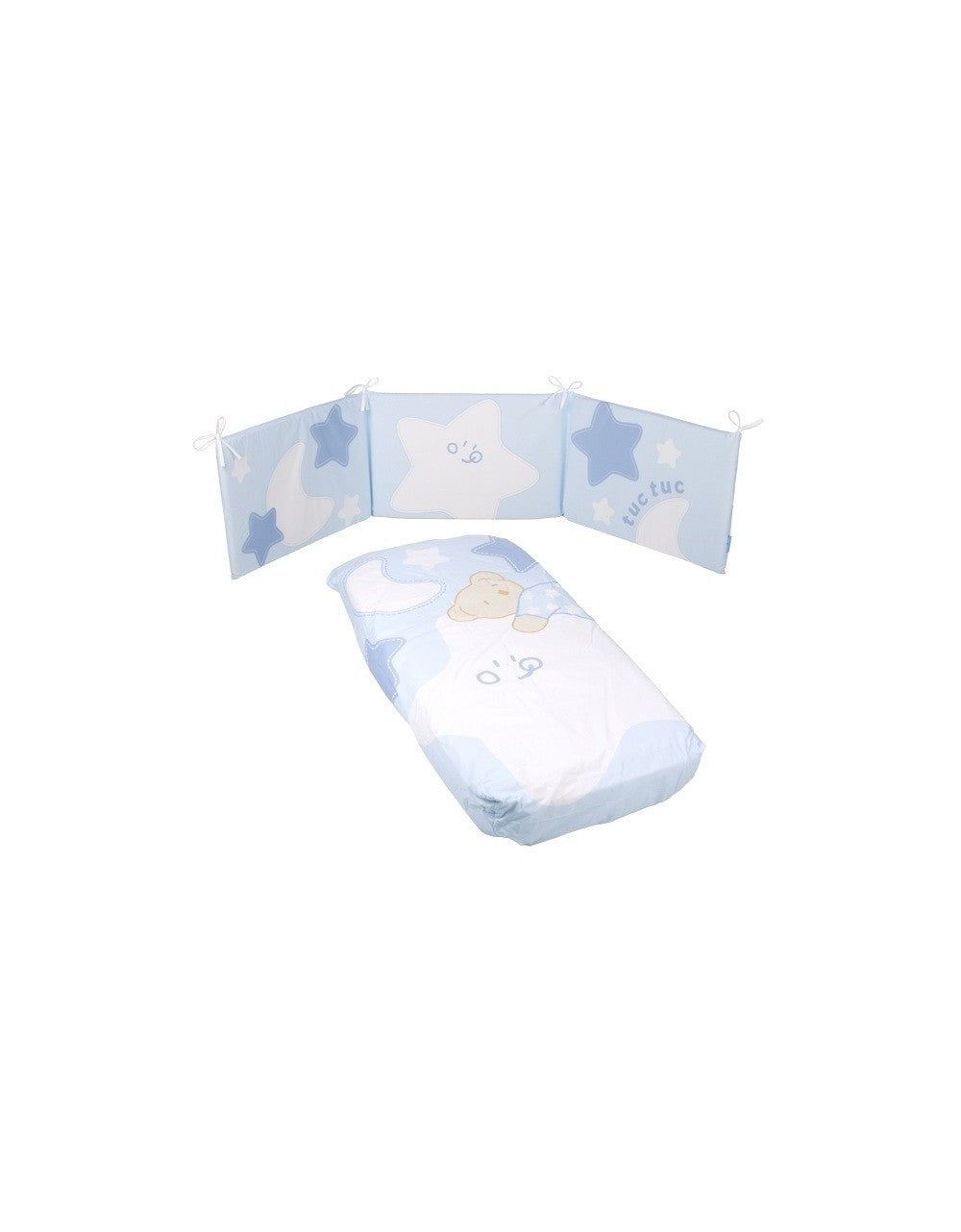 Edredón desenfundable + Protector de cuna Tuc Tuc Luna y Estrellas