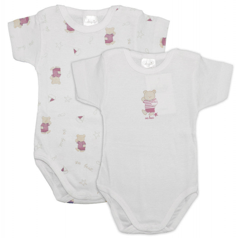 Set 2 Bodys Osito Rosa - 6 Meses