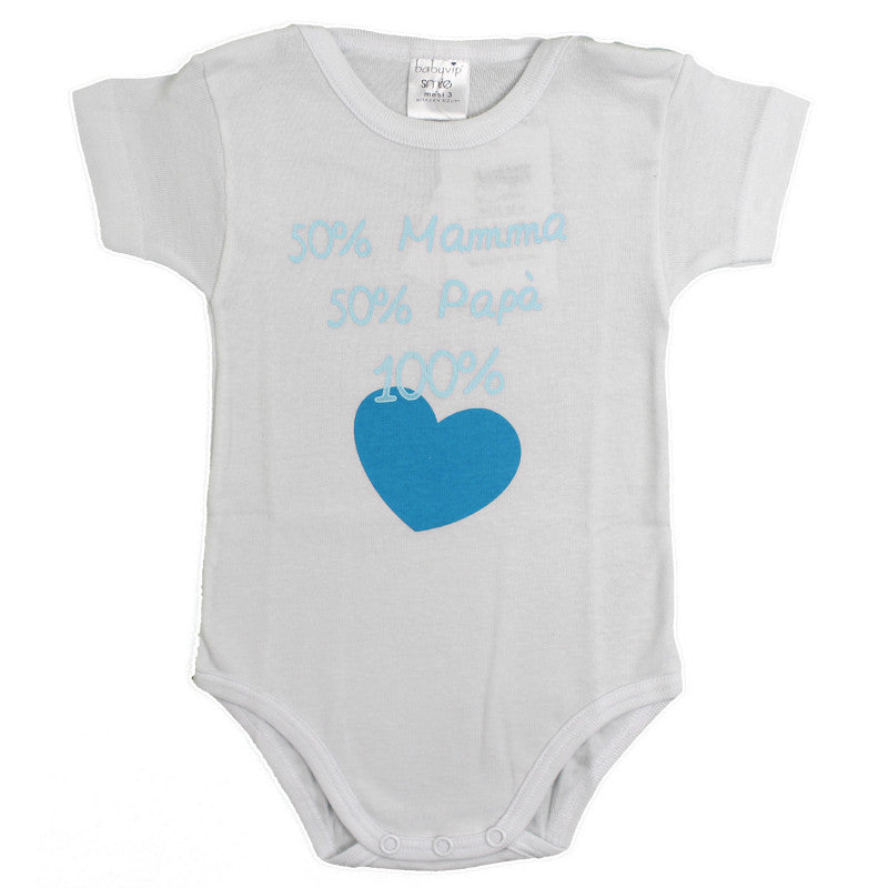 Body Recién Nacido de Manga Corta - 50% Mamá y 50% Papá