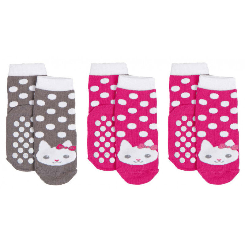 3 Pares Calcetines Antideslizantes - Gatito