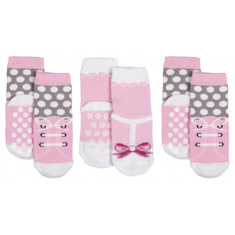 3 pares calcetines antideslizantes escarpín rosa - 19|22