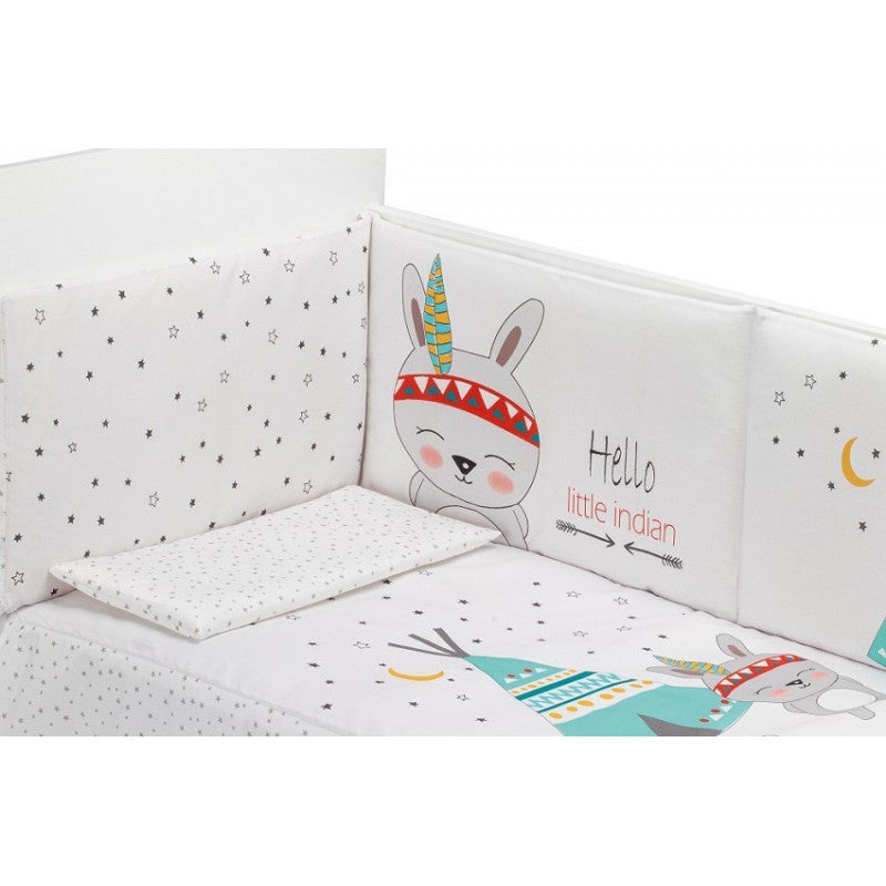 Juego de edredón y protector de cuna - Little Indian Blanco