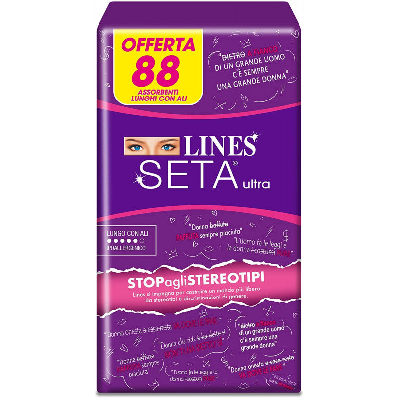 Lines Seta Ultra Largo con Alas 88 Compresas