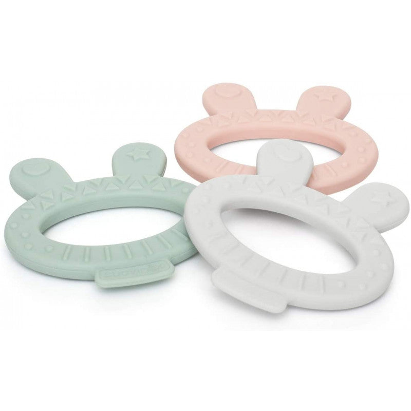 Anillo de dentición conejito blanco